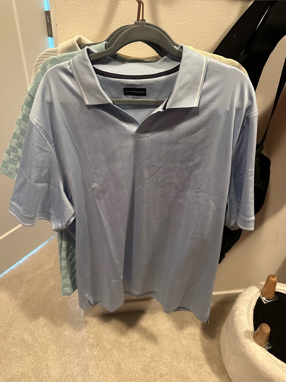 Joseph Abboud Men's Light Blue Polo Shirt - XLT, NWT